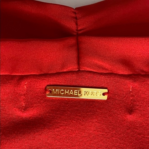Michael Kors Red Drape Front long sleeve Women’s Blouse XS - Picture 5 of 8